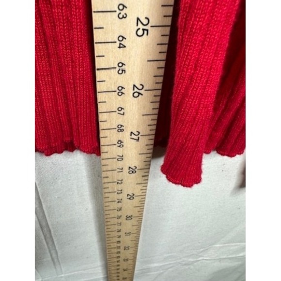 NWT Liz Claiborne Sweater Womens Red Cabaret Button Cuff Ribbed Pullover‎ Sz 2X - Picture 8 of 9